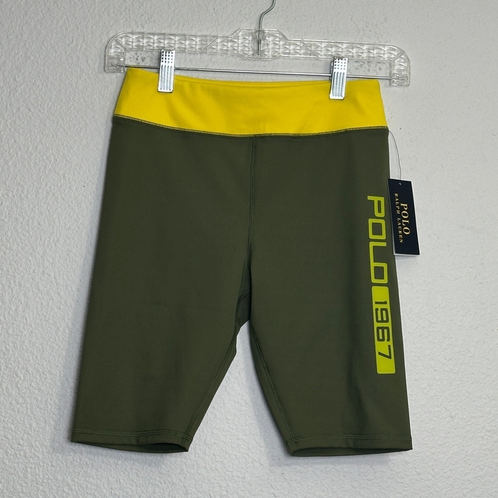 Polo Ralph Lauren Kids NWT Biker Shorts Green Yellow Size‎ Large 12/14 Unisex